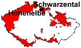 location of Schwarzental and Hohenelbe